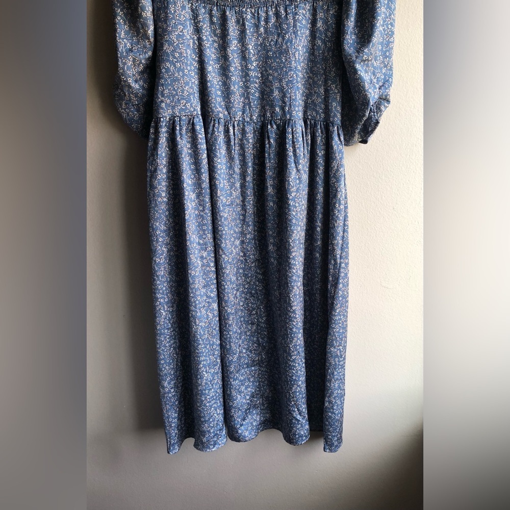 NEW Astr The Label Women’s Maxi Floral Silky Puff Sleeve Dress Size Large - Picture 11 of 16